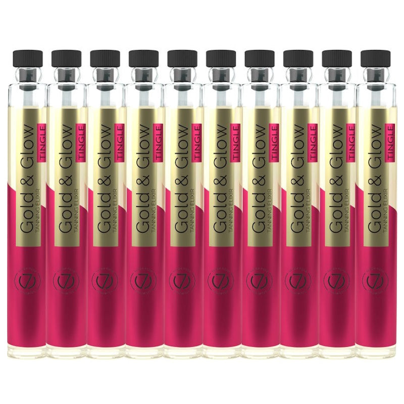 7Suns Gold & Glow TINGLE Dry Tanning Oil 6ml Ampules (Pack of 10)
