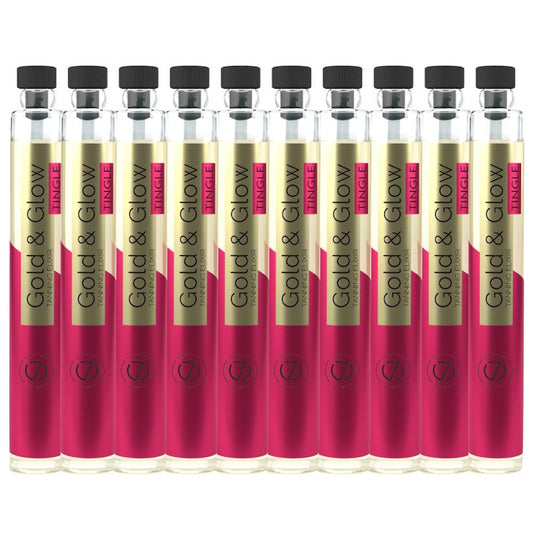 7Suns Gold & Glow TINGLE Dry Tanning Oil 6ml Ampules (Pack of 10)
